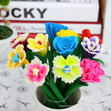 2015 flower ball pen made in China polymer clay pen